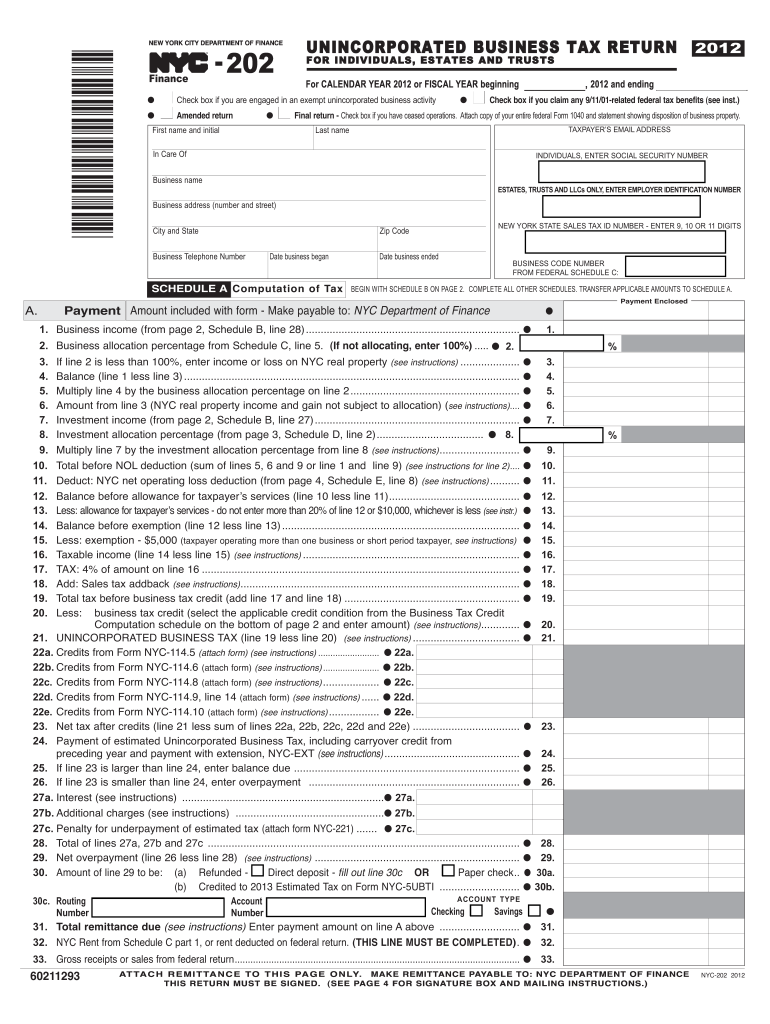  Nyc 202 Form 2019