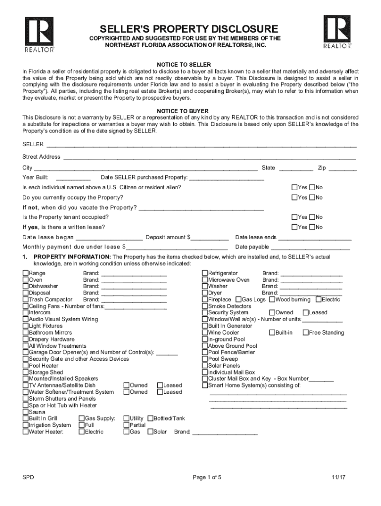 Sellers Disclosure Form