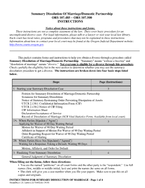 Summary Dissolution Oregon  Form