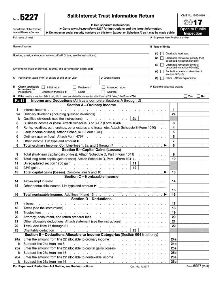  Form 5227  Irs 2017