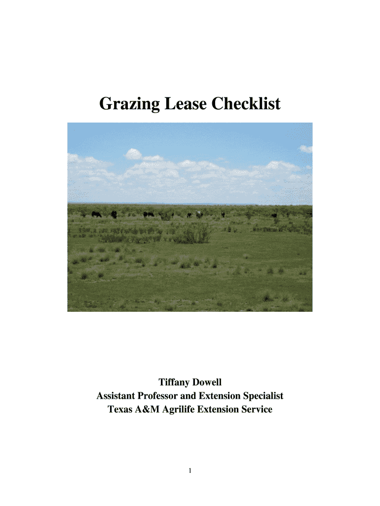 Grazing Checklist  Form