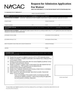 Nacac Fee Waiver PDF  Form