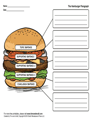 Hamburger Graphic Organizer PDF  Form
