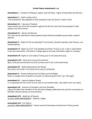 United States Amendments 1 27 Amendment I Dom of  Form