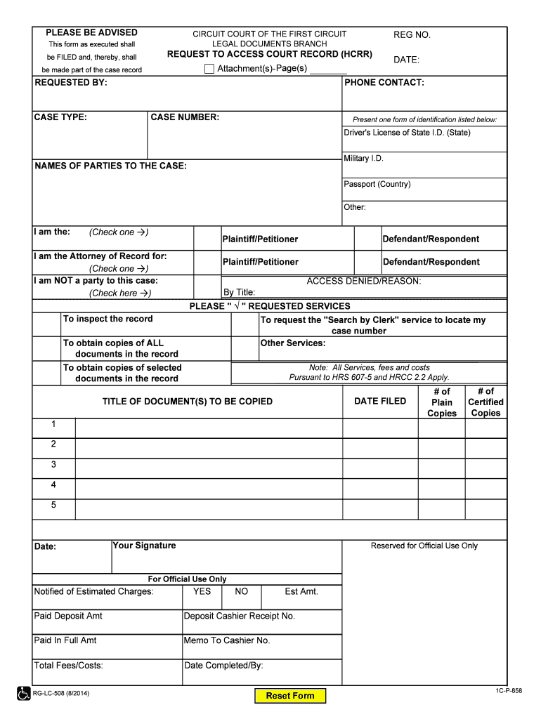 CIRCUIT COURT of the FIRST CIRCUIT Courts State Hi  Form