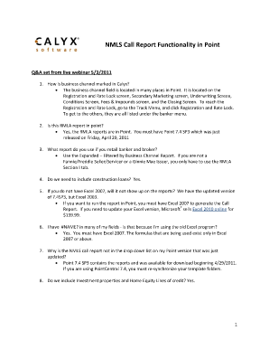Mortgage Call Report Software  Form