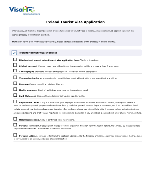 Ireland Visa Application Form PDF