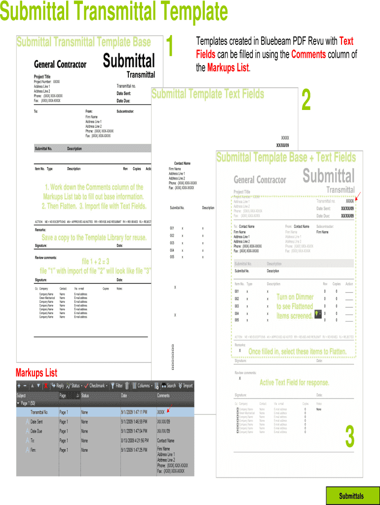 Bluebeam Form Templates