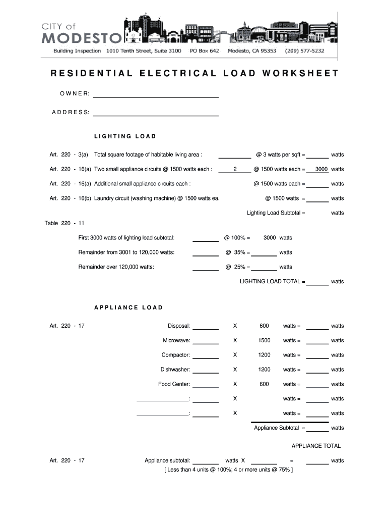  Load Schedule Format 2003-2024