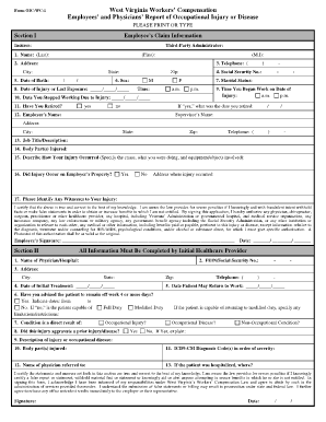 Nm Workers Comp Form Wc 1 for Wv