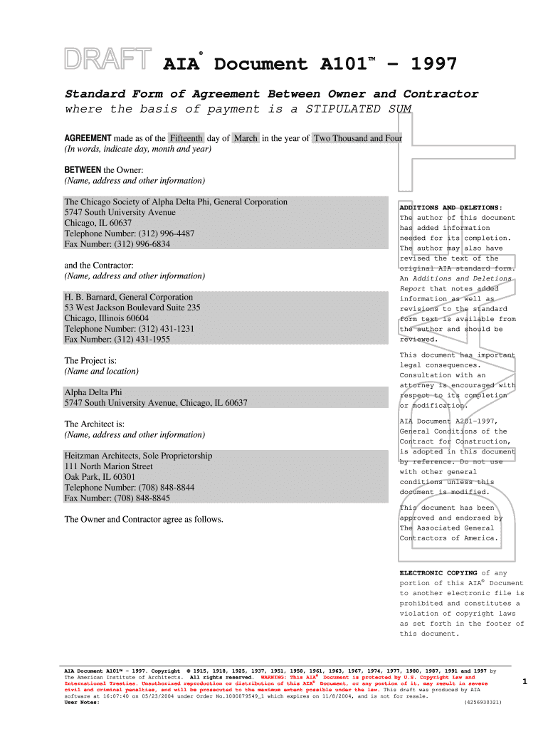 Blank A101 Form