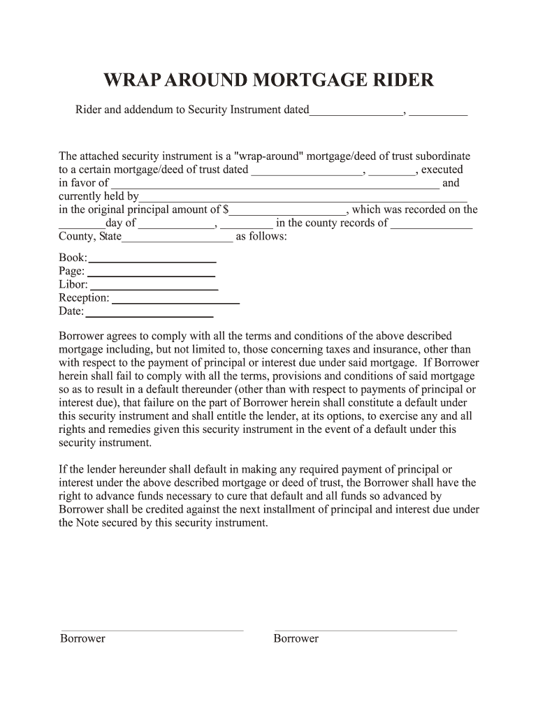 Wrap around Mortgage Contract  Form