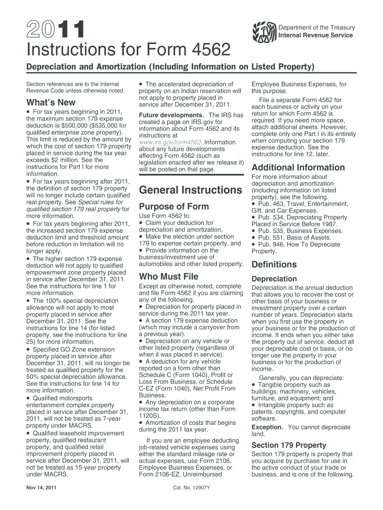  Illinois Form 4562 2011