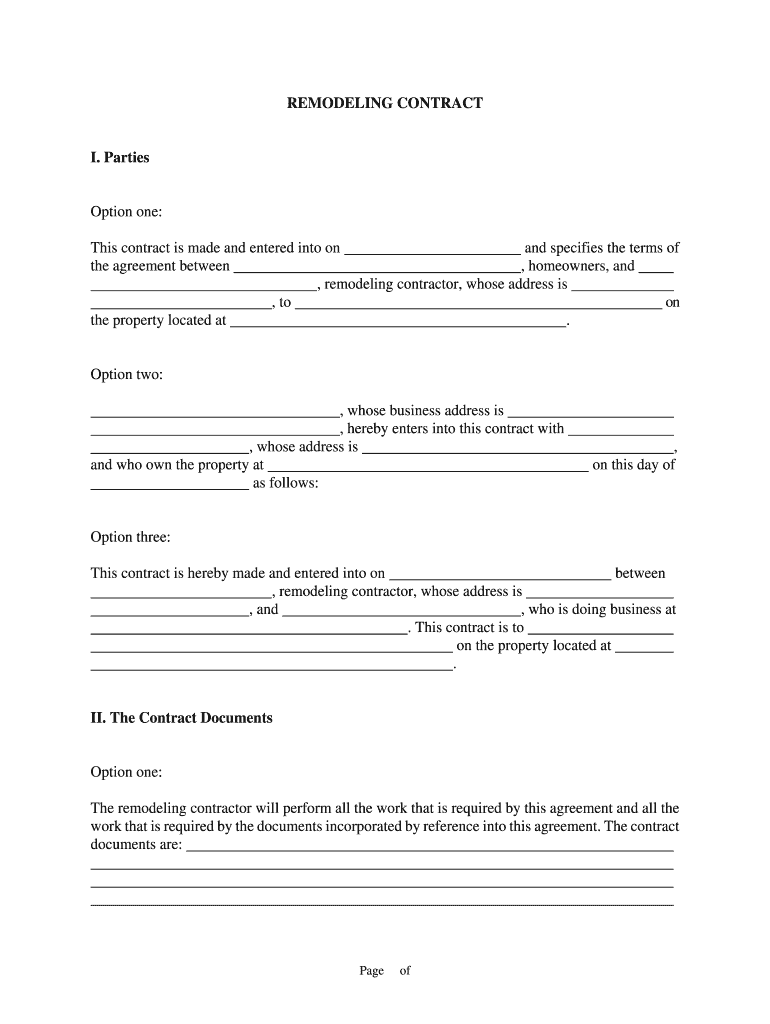 Contractor Proposal PDF Forms