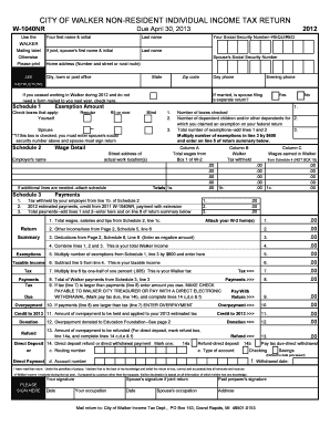 City of Walker Fillable Form