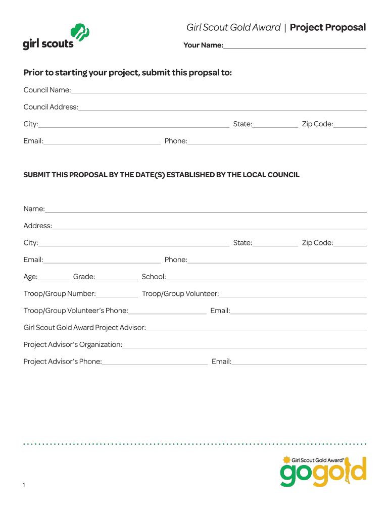 Girl Scout Gold Award  Form