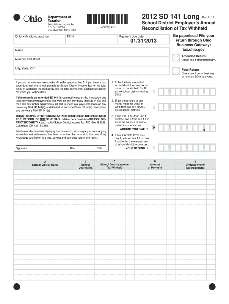  Sd141  Form 2011