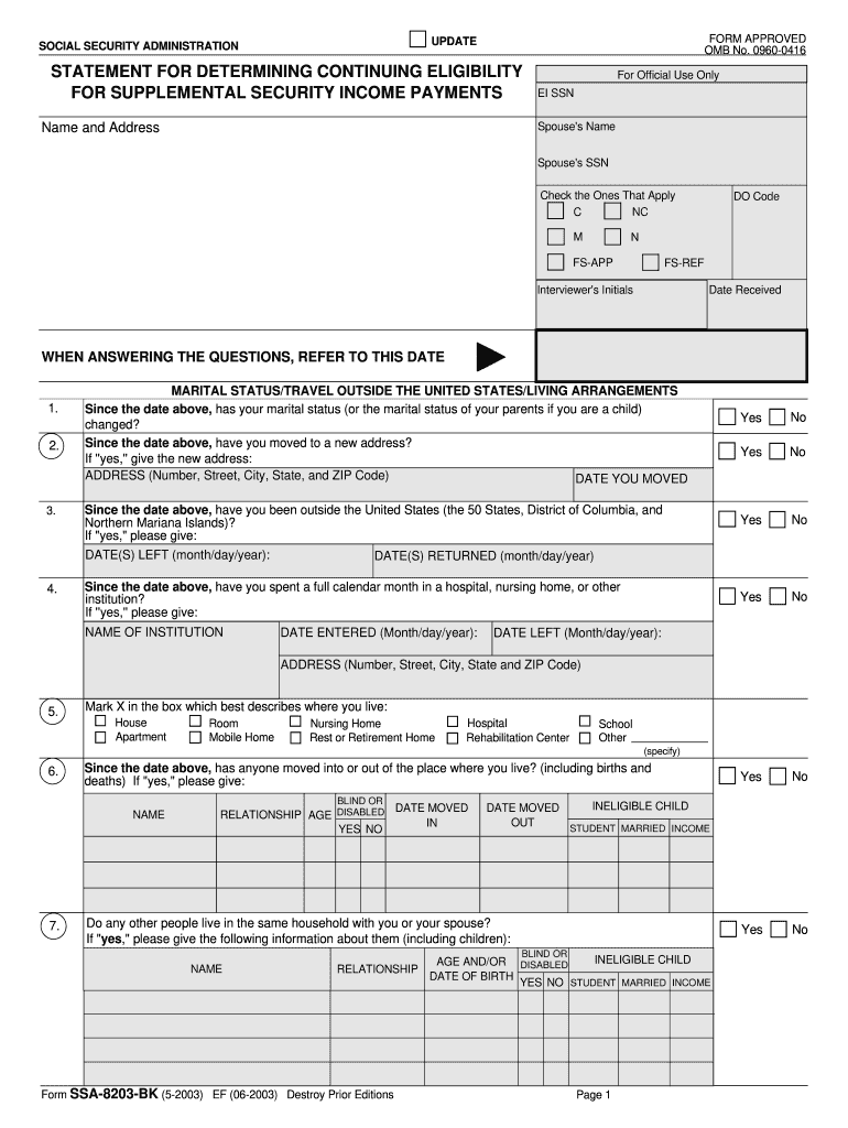  Ssa 8203 2003-2024