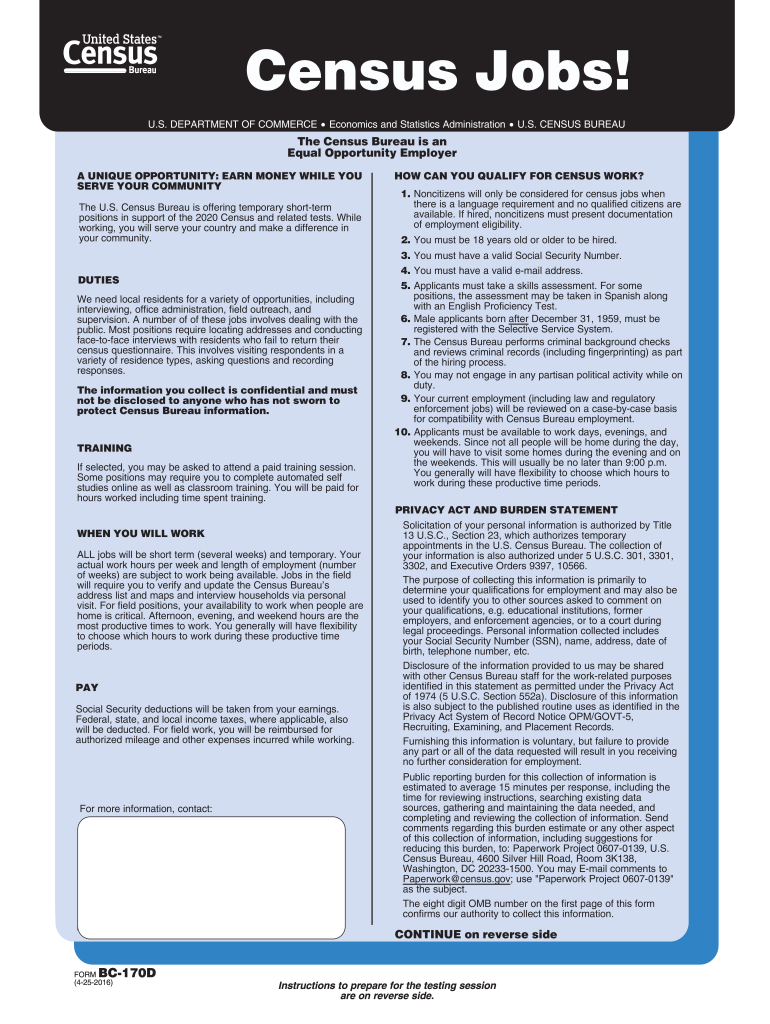 Bc 170d Word Census Employment 4 25 Fillable  Form