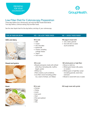 What Can You Eat Before a Colonoscopy  Form