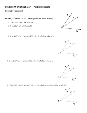 Practice Worksheet 1 5a Angle Bisectors  Form