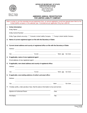  Instructions for Completing Form CD 920 Amended Annual Registration Sos Ga 2016