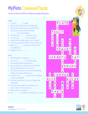  Myplate Crossword Puzzle 2012-2024