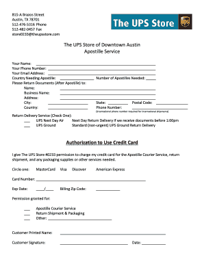 Ups Apostille Services  Form