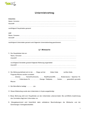 Untermietvertrag 1 DOC  Form