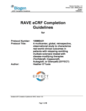 Ecrf Completion Guidelines Template  Form