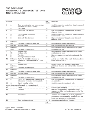 Pc Grassroots Dressage Test  Form