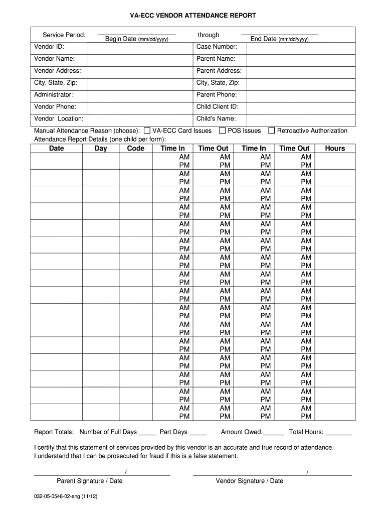  Va Ecc Manual Attendance Form 2012-2024