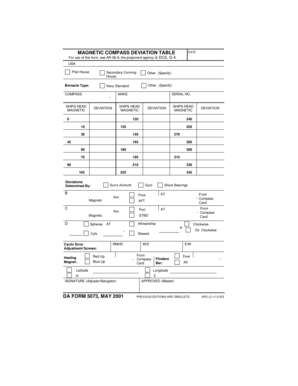 Magnetic Compass Deviation Card Excel Download  Form