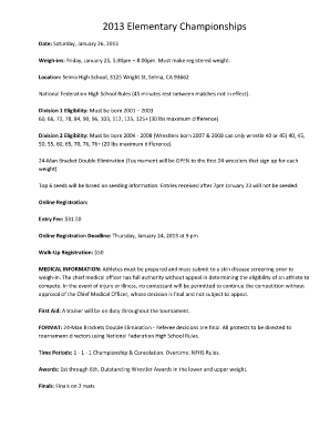 Wrestling Bout Sheet Template  Form