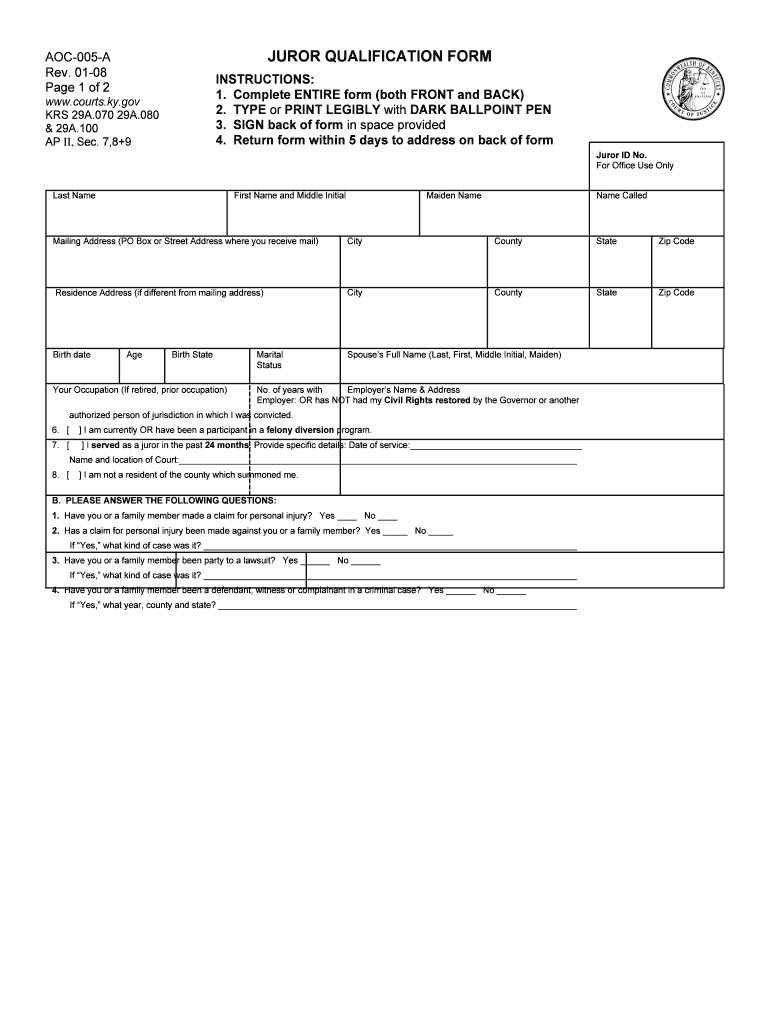  PFormsStock Forms1 Thru 145  Office Forms Too05 a Wpd  Courts Ky 2015