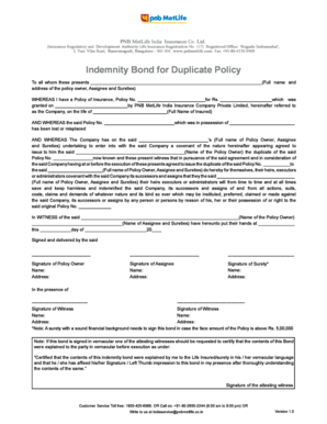 Pli Duplicate Bond Form PDF Download