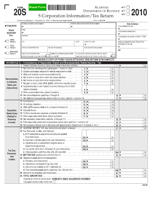 Alabama Form 20s