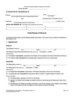 texas divorce forms fill out and sign printable pdf template signnow