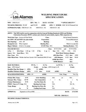 Brazing Procedure Specification  Form