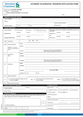 Outward Telegraphic Transfer Form