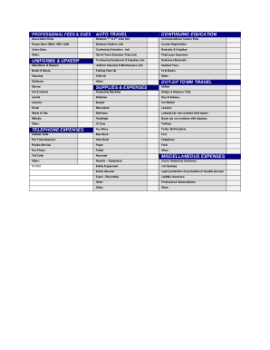 Firefighter Tax Deductions Worksheet  Form