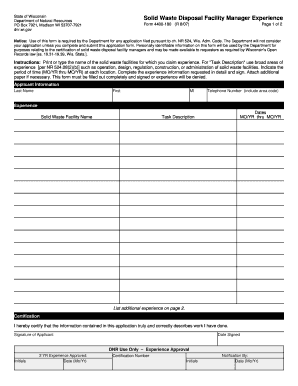 Form 4400 180 Solid Waste Disposal Facility Manager Experience Form 4400 180 Solid Waste Disposal Facility Manager Experience Dn