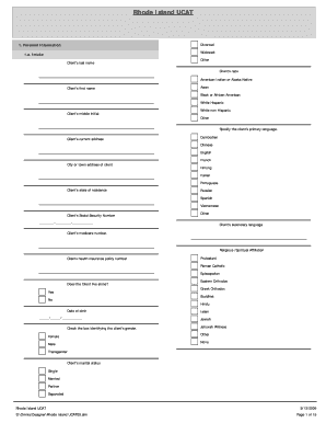 Rhode Island UCAT  Form