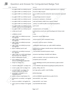 Learners Test Questions Malayalam  Form