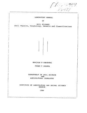 Soil Science Practical Manual PDF  Form