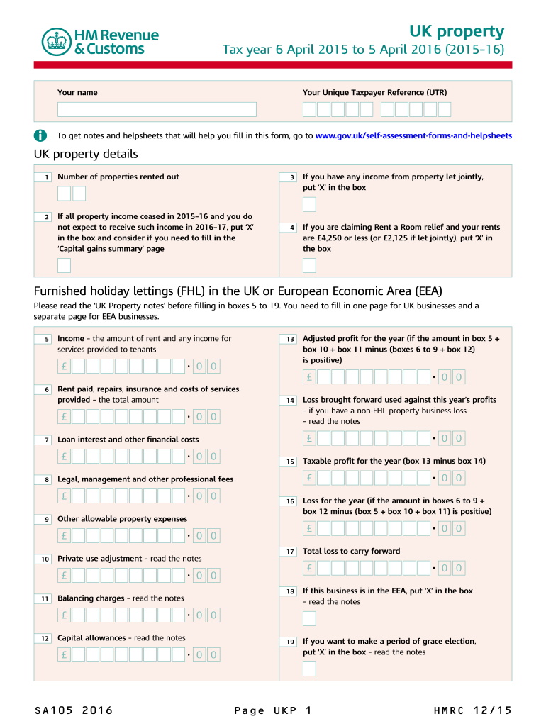  Sa105 Form 2016