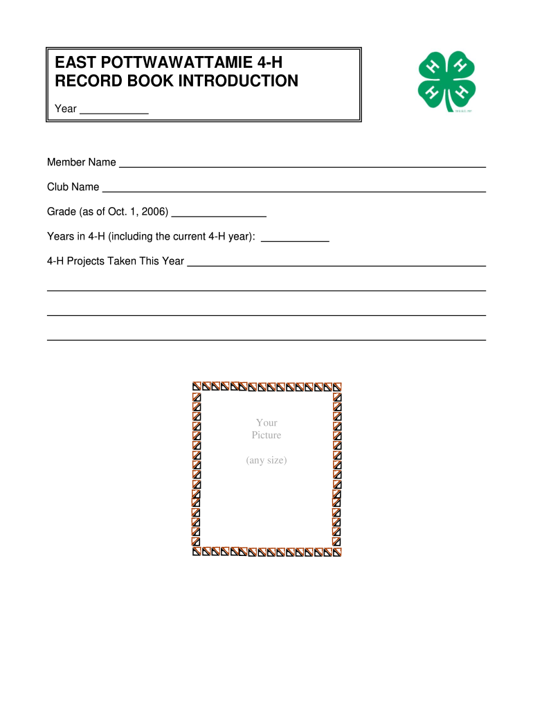 Iowa 4 H Record Book S 2005 2024 Form Fill Out And Sign Printable PDF 