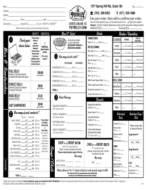 Potbelly Order Form