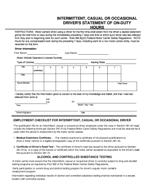 Casual Driver Form