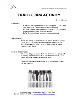 Traffic Jam Activity PDF  Form